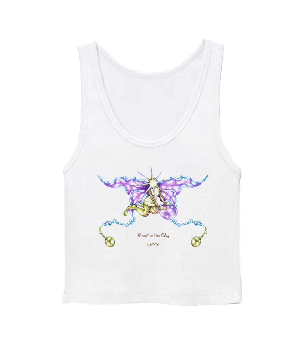 CROP FRAME PLUM TEE（白) Organic Boxy Crop Tee Optical White | Colorful Standard