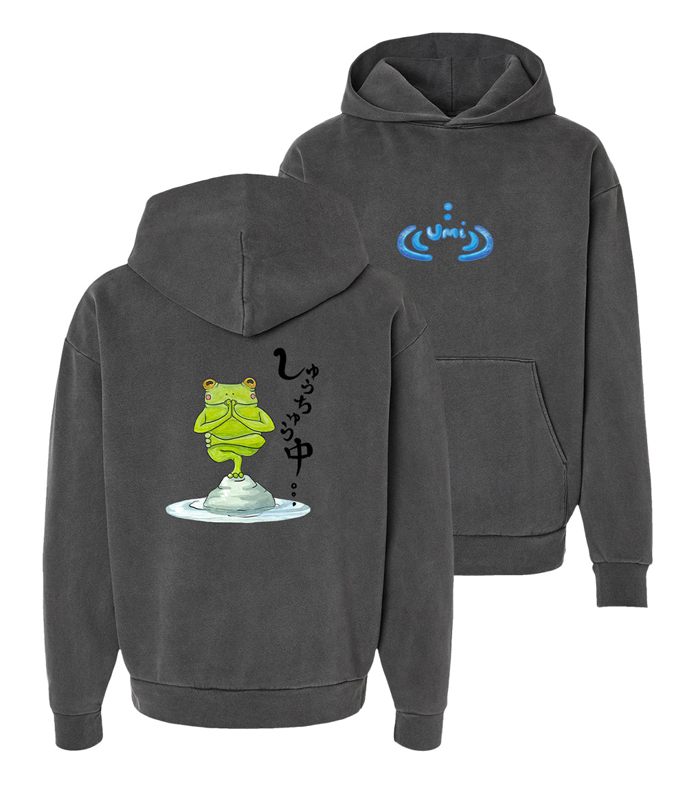 Umi Frog Hooded Sweatshirt (Washed Black)